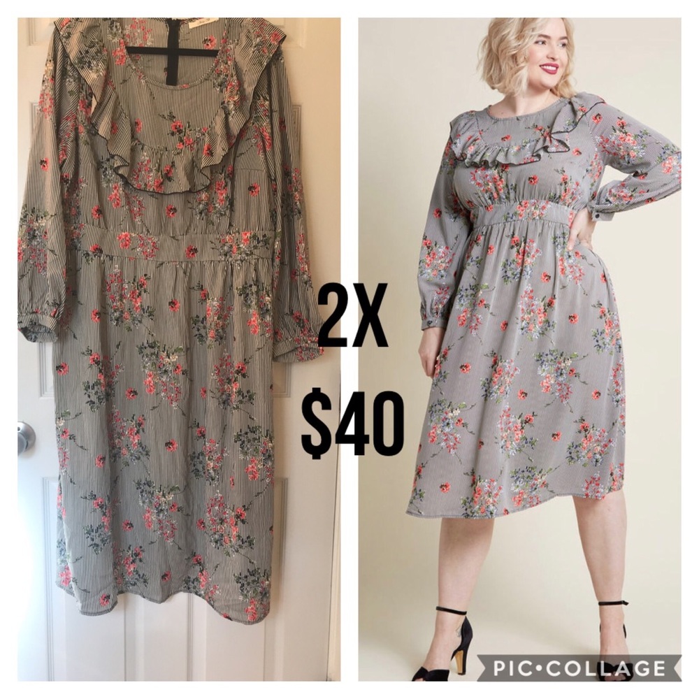 ModCloth Chief Executive Ruffler Floral Dress 2X